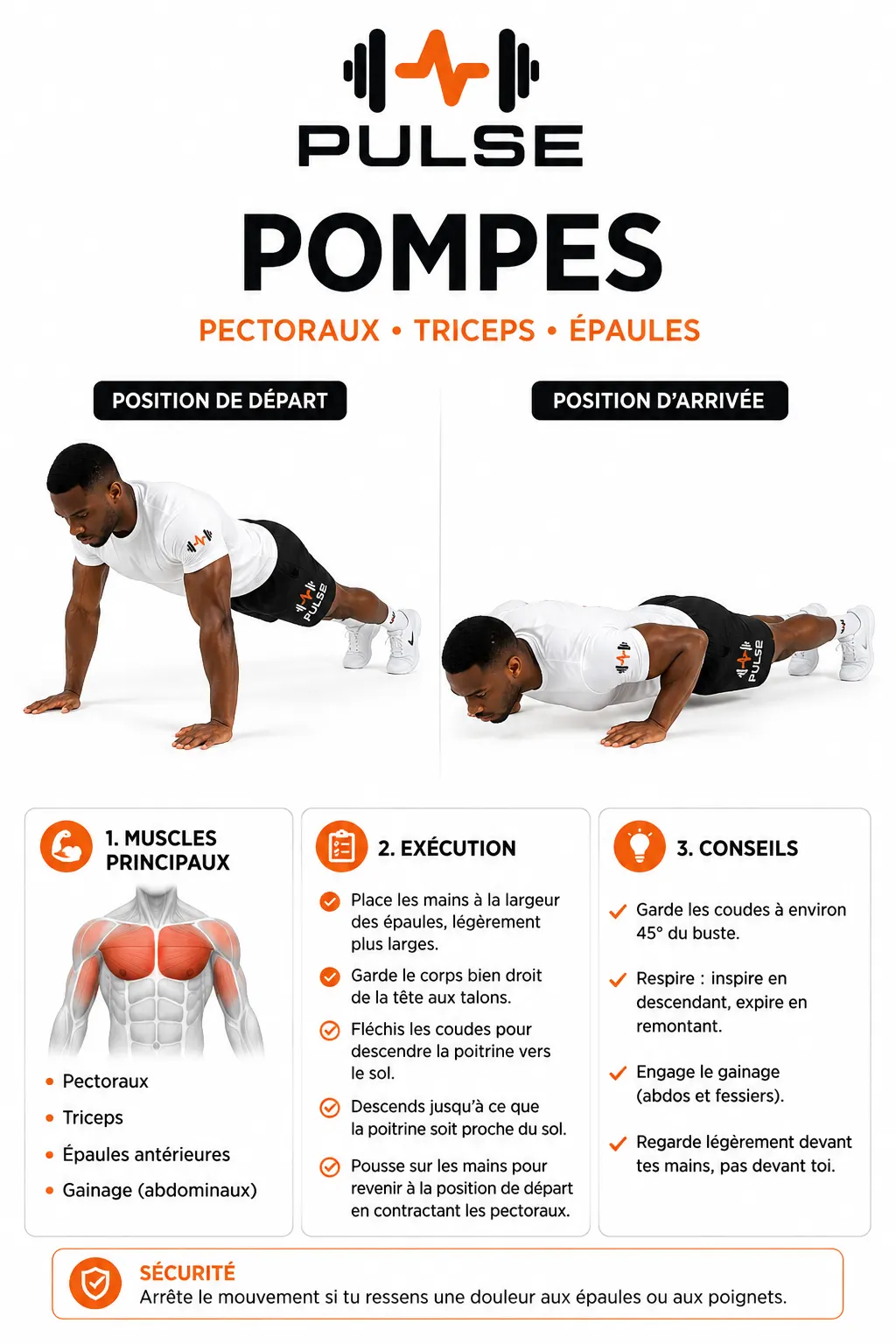 Pompes : position et exécution du mouvement